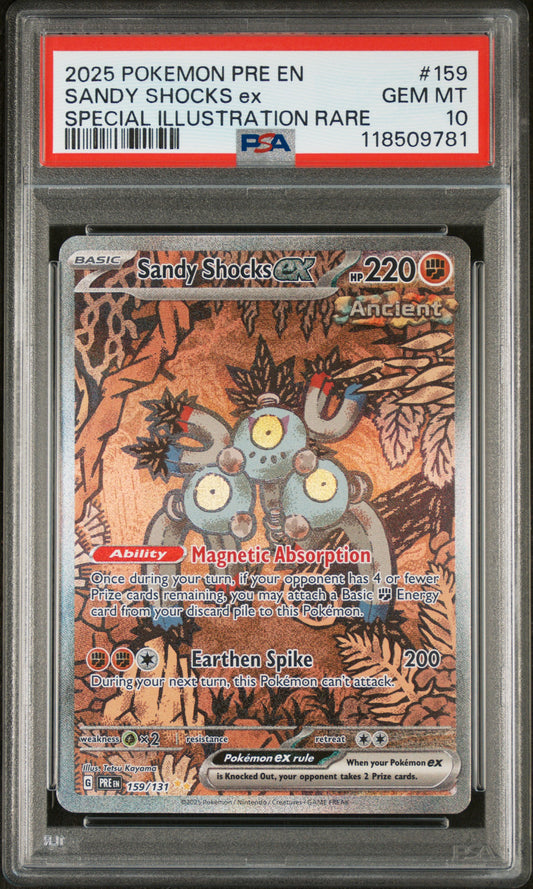 2025 Pokemon Pre En-Prismatic Evolutions #159 Sandy Shocks Ex PSA 10