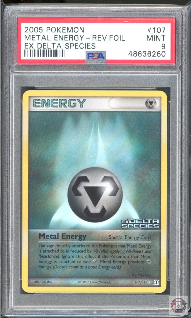Metal Energy Reverse Holo 107/113 Delta Species Pokemon PSA 9