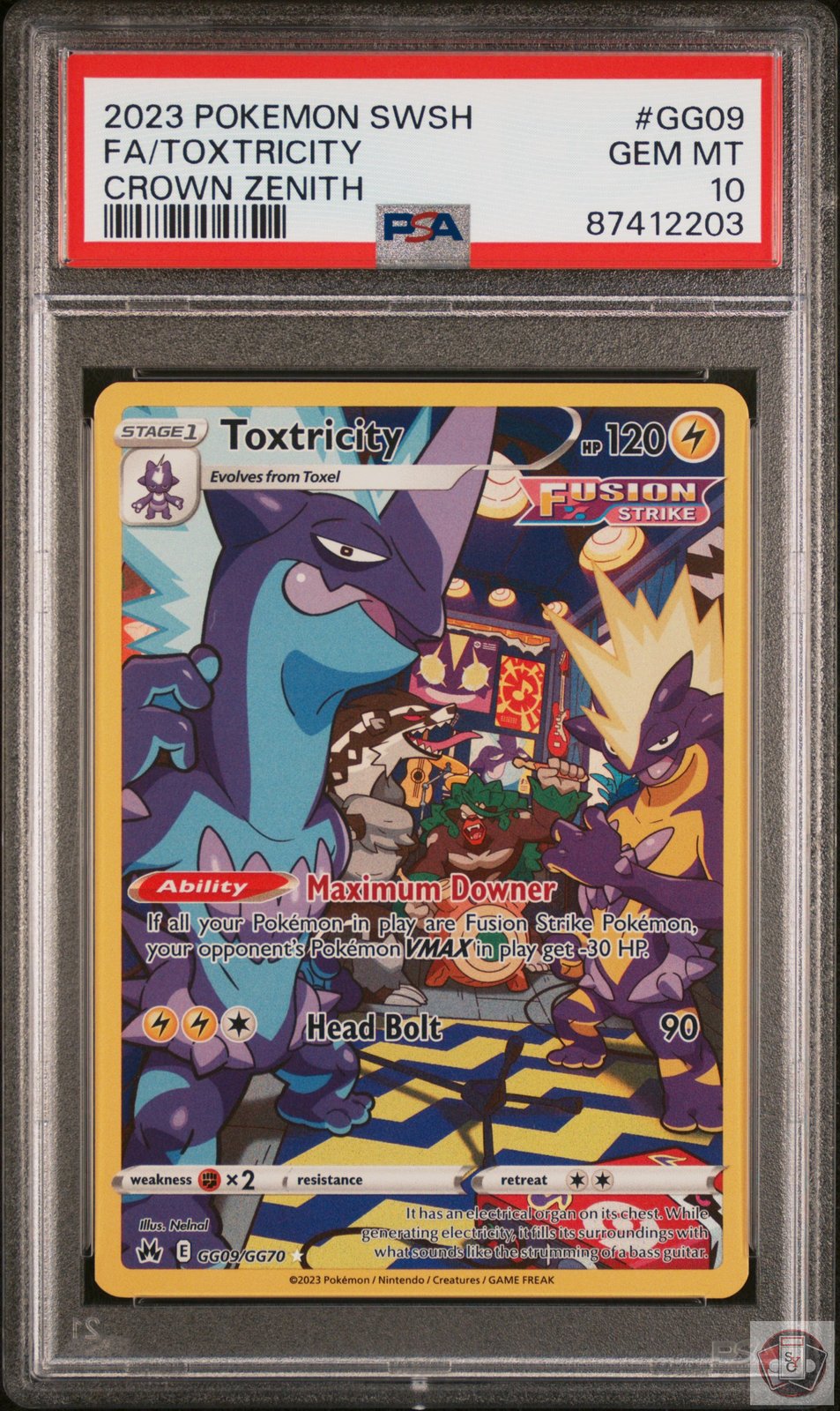 Toxtricity GG09/GG70 Sword Shield Crown Zenith Pokemon PSA 10 Gem Mint