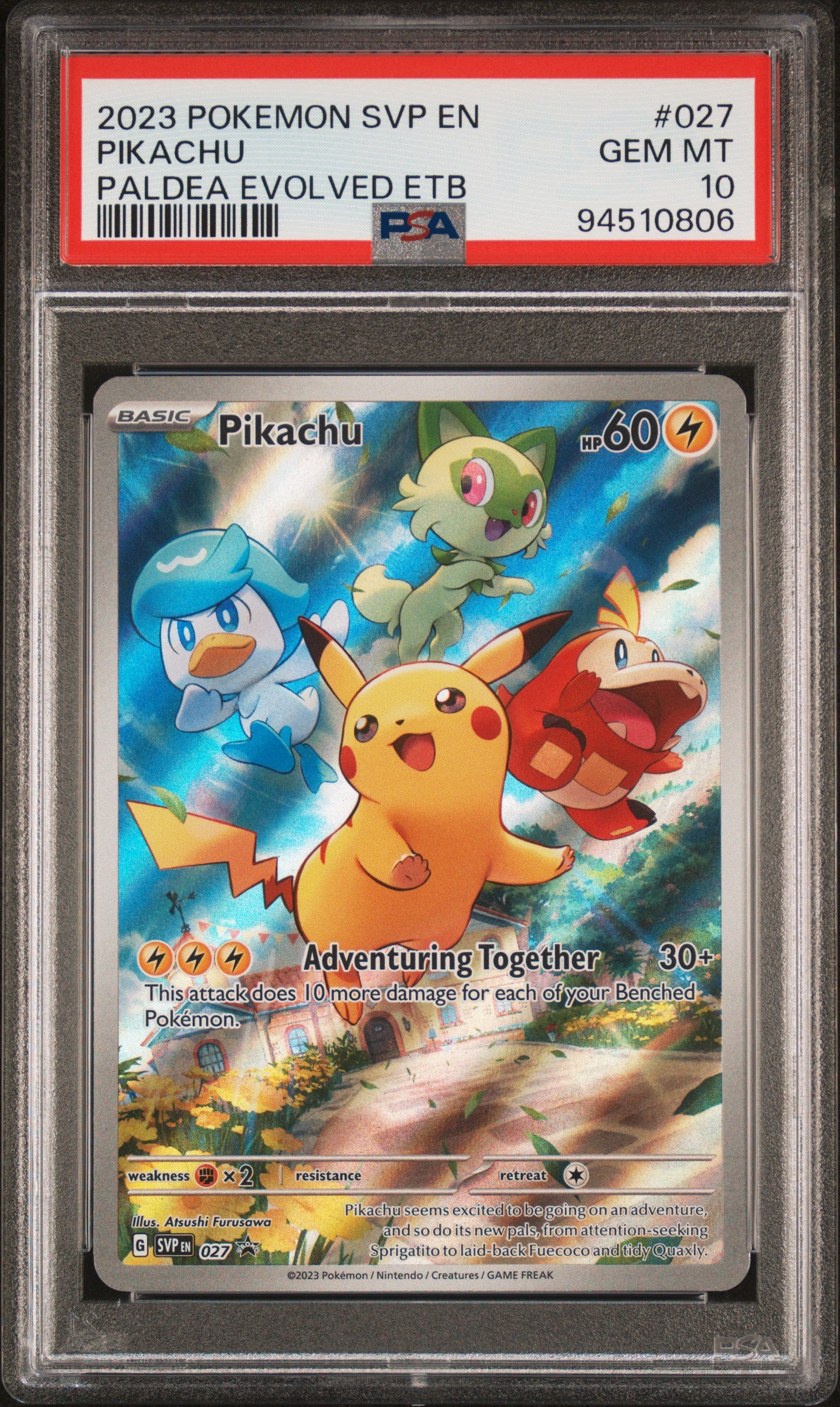 Pikachu 027/193 Paldea Evolved Elite Trainer Box Pokemon PSA 10