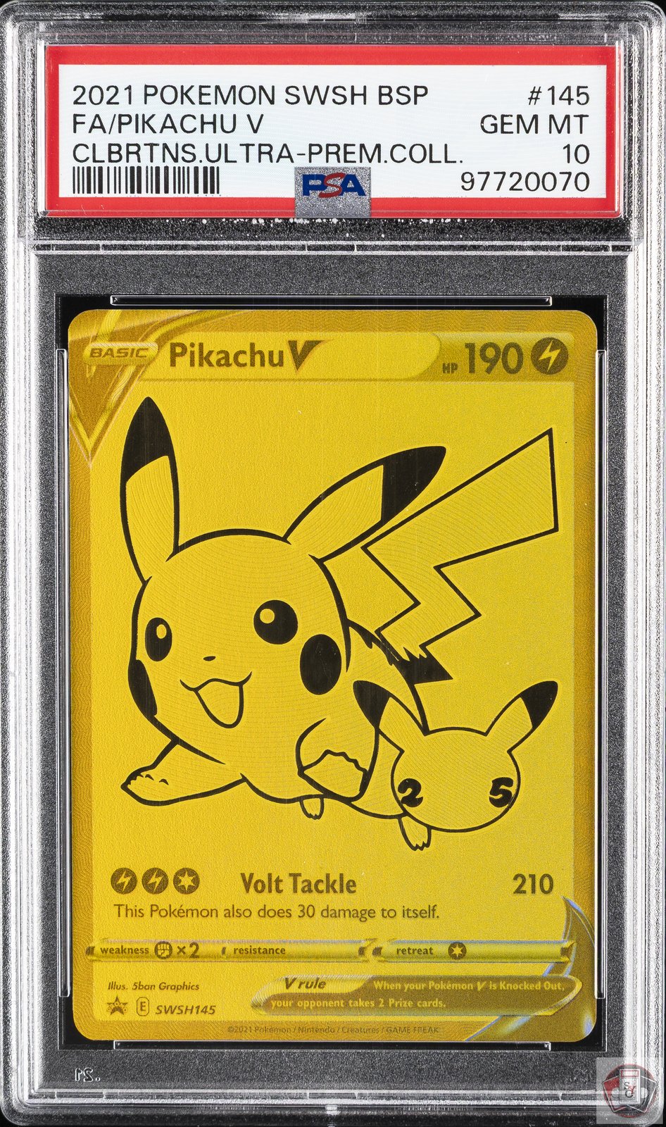 Pikachu V 145/102 Celebrations Upc Gold Promo Pokemon PSA 10 Gem Mint