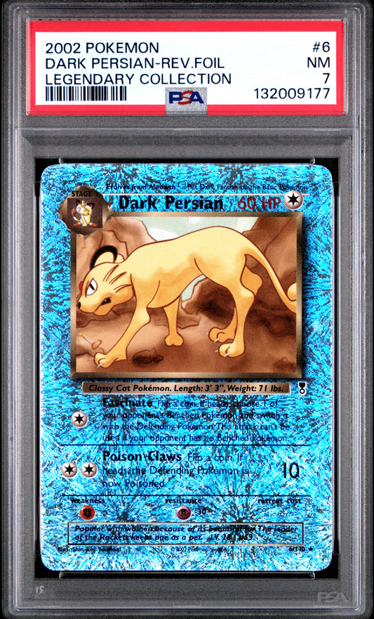Dark Persian Reverse Holo 6/110 Legendary Collection Pokemon PSA 7