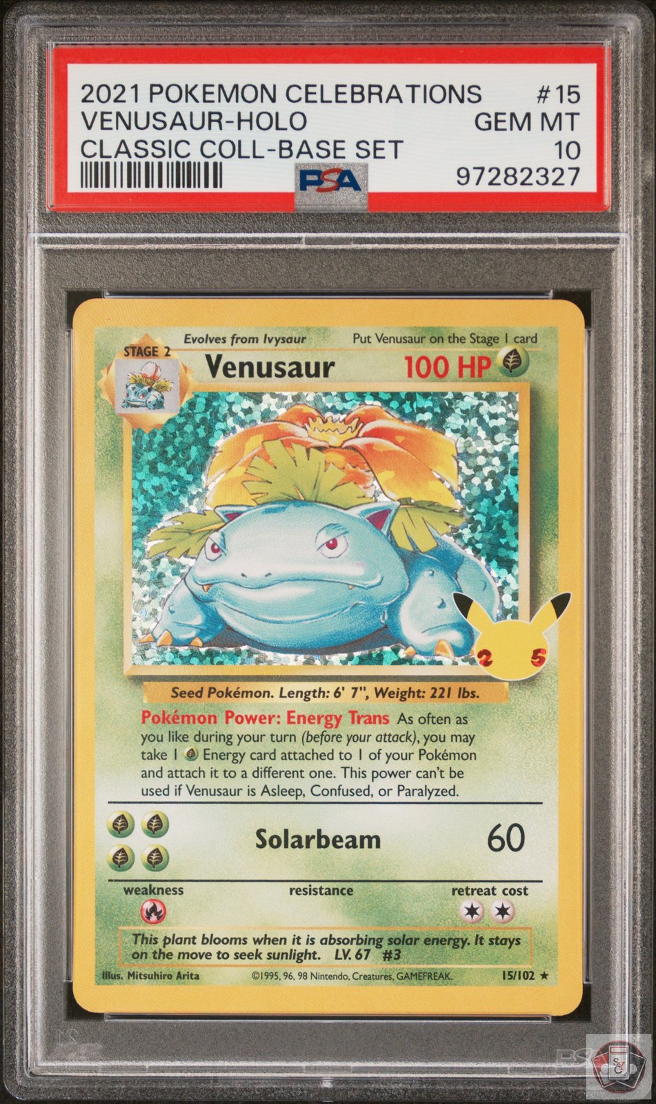 Venusaur Holo 15 Celebrations Classic Collection Pokemon PSA 10 Gem Mint