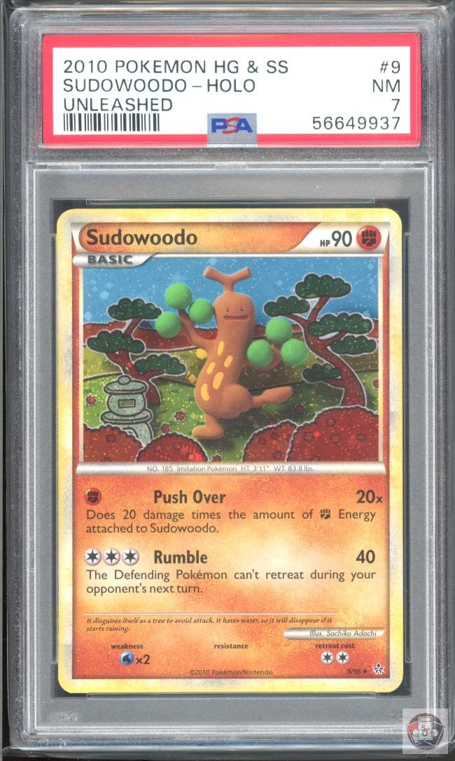 Sudowoodo Holo 9/123 Heartgold & Soulsilver Unleashed Pokemon PSA 7