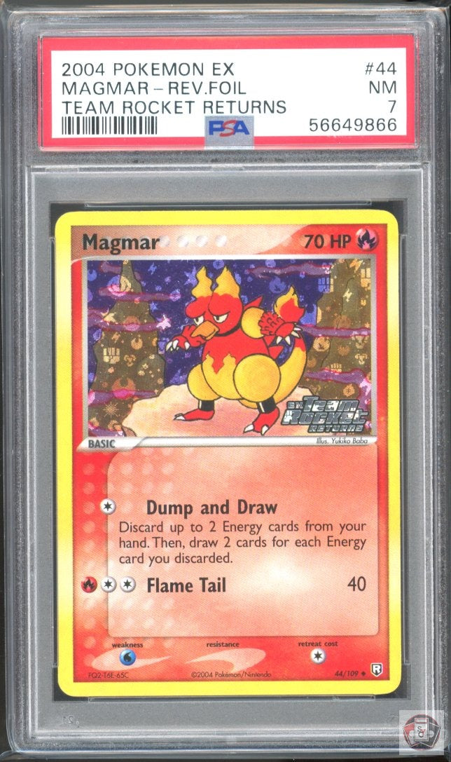 Magmar Reverse Holo 44/109 Team Rocket Returns Pokemon PSA 7