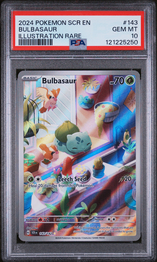 Bulbasaur 143/142 Illustration Rare Scr En-stellar Crown Pokemon PSA 10