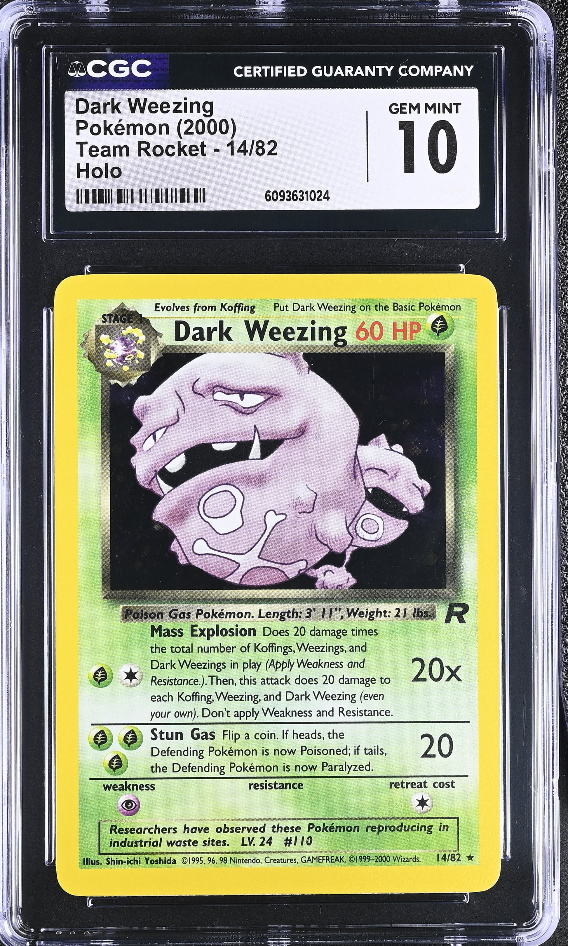 Dark Weezing 14/82 Holo Team Rocket Pokemon CGC 10 Gem Mint
