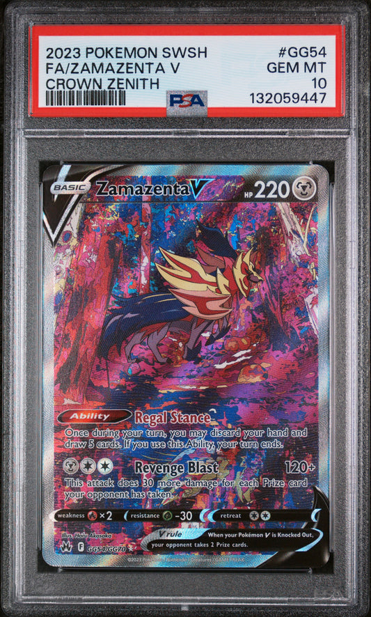 Zamazenta V GG54/GG70 Sword Shield Crown Zenith Pokemon PSA 10