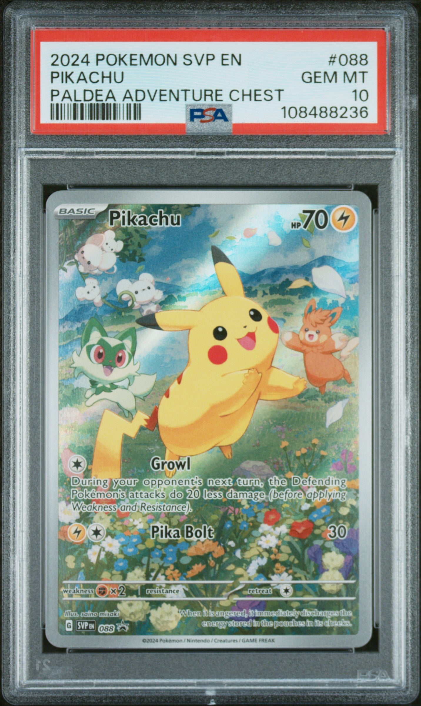 Pikachu 088 Paldea Adventure Chest Svp En-sv Black Star Promo Pokemon PSA 10