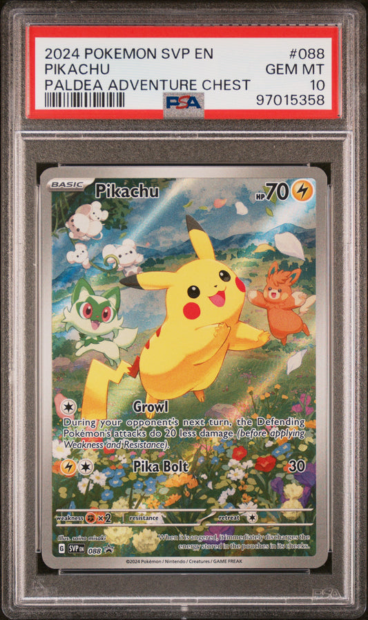 Pikachu 088 Paldea Adventure Chest Svp En-sv Black Star Promo Pokemon PSA 10