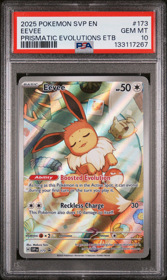 Eevee 173/131 Prismatic Evolutions Elite Trainer Box Pokemon PSA 10