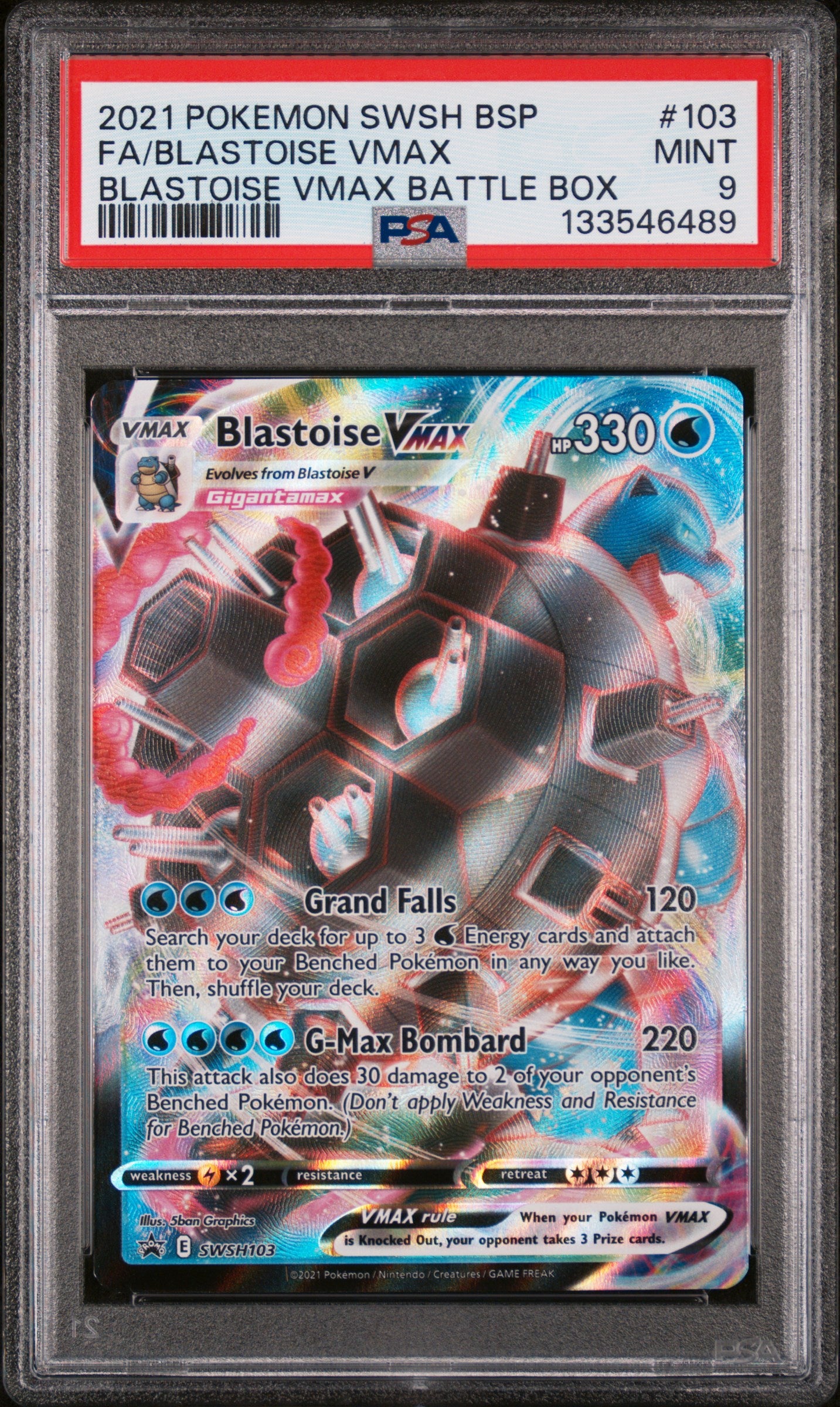 Blastoise Vmax 103 Battle Box Swsh Black Star Promo Pokemon PSA 9