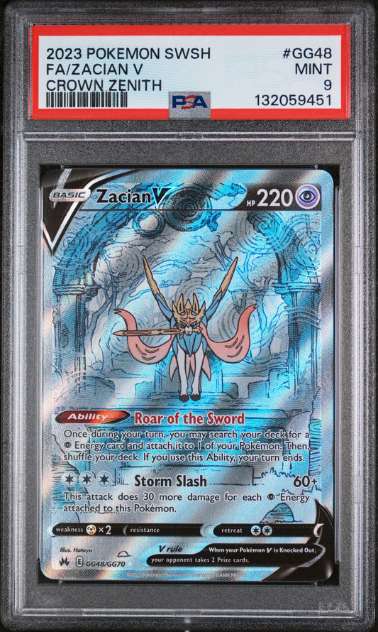 Zacian V GG48/GG70 Sword Shield Crown Zenith Pokemon PSA 9