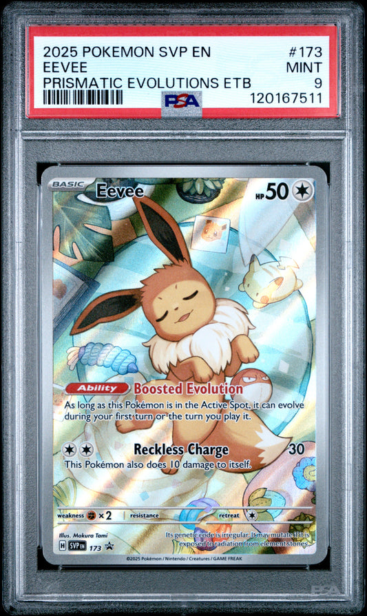 Eevee 173/131 Prismatic Evolutions Elite Trainer Box Pokemon PSA 9