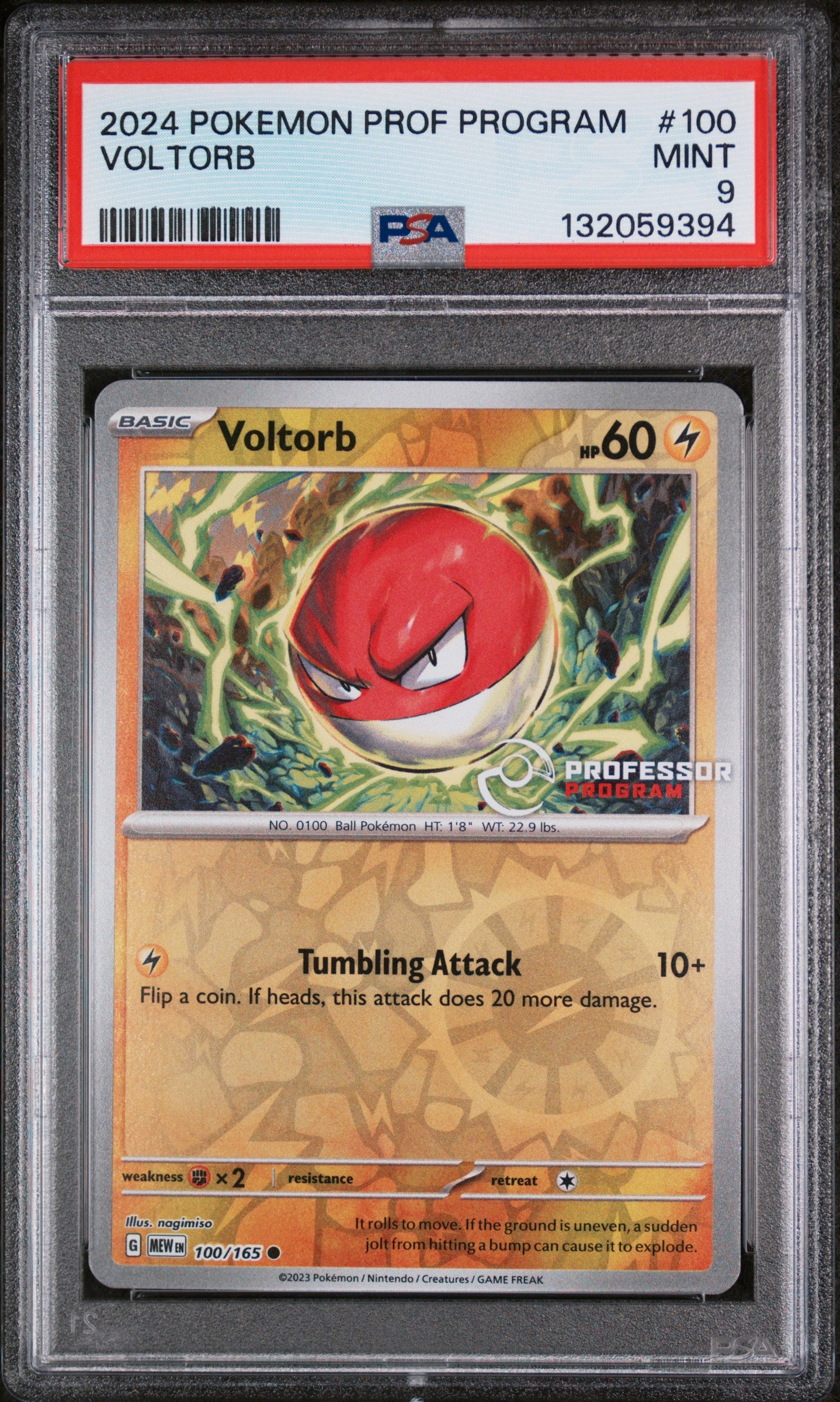 Voltorb 100 Professor Program Promos Pokemon PSA 9