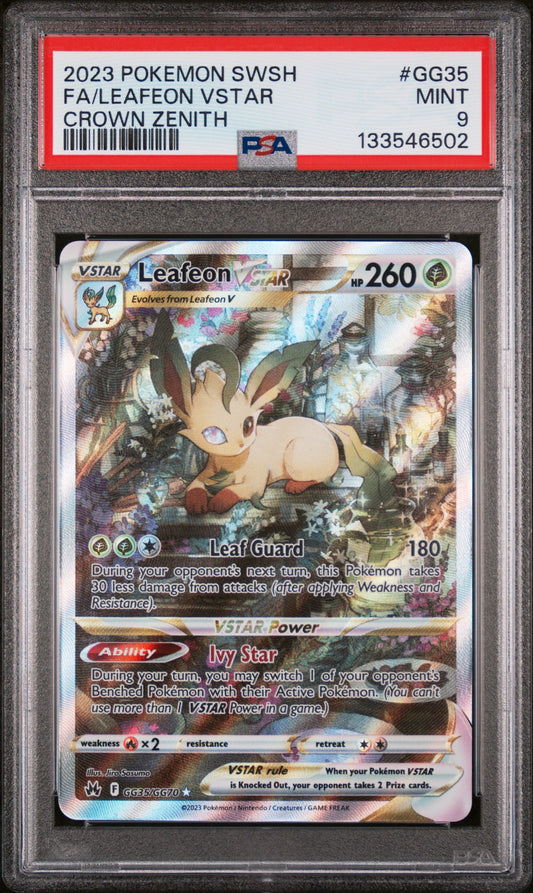 Leafeon Vstar GG35/GG70 Sword Shield Crown Zenith Pokemon PSA 9