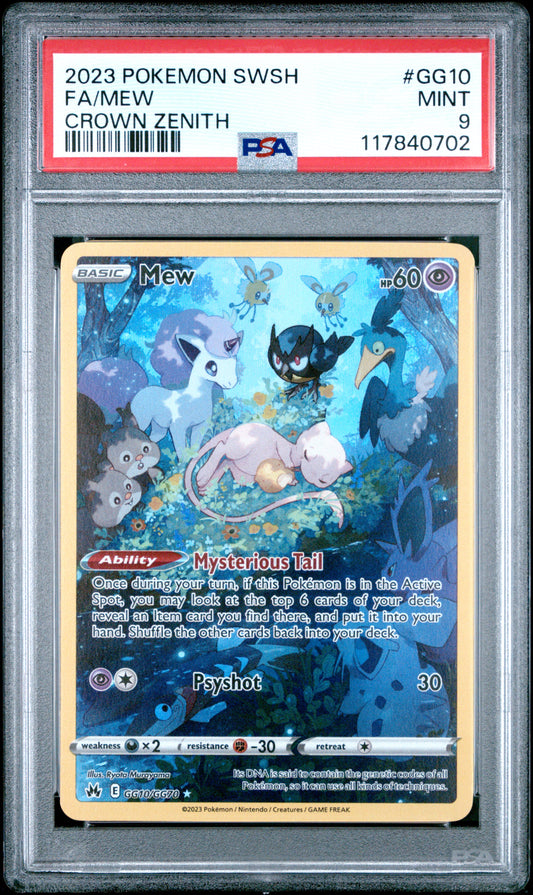 Mew GG10/GG70 Sword Shield Crown Zenith Pokemon PSA 9