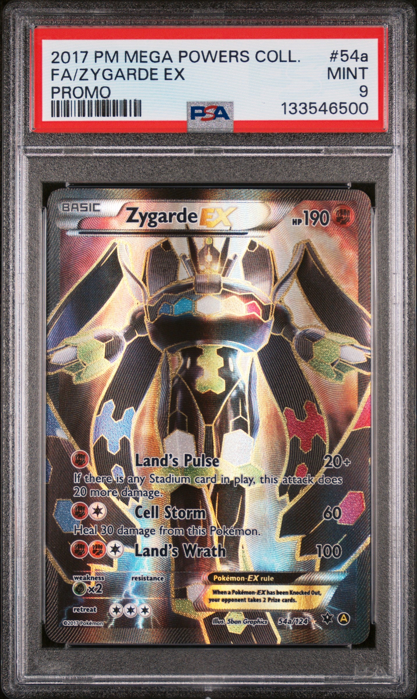 Zygarde EX 54A Mega Powers Collection Promo Pokemon PSA 9