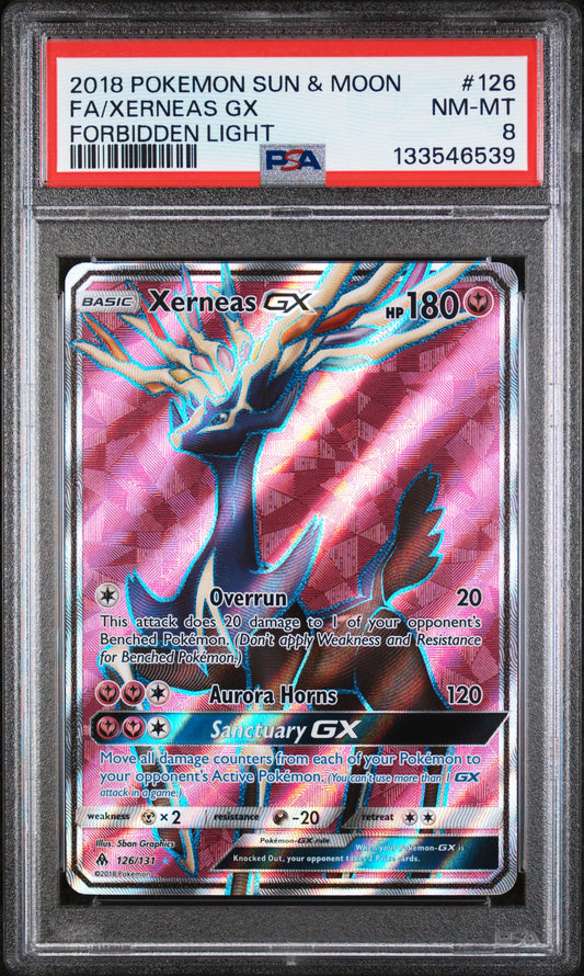 Xerneas Gx 126/131 Forbidden Light Pokemon PSA 8