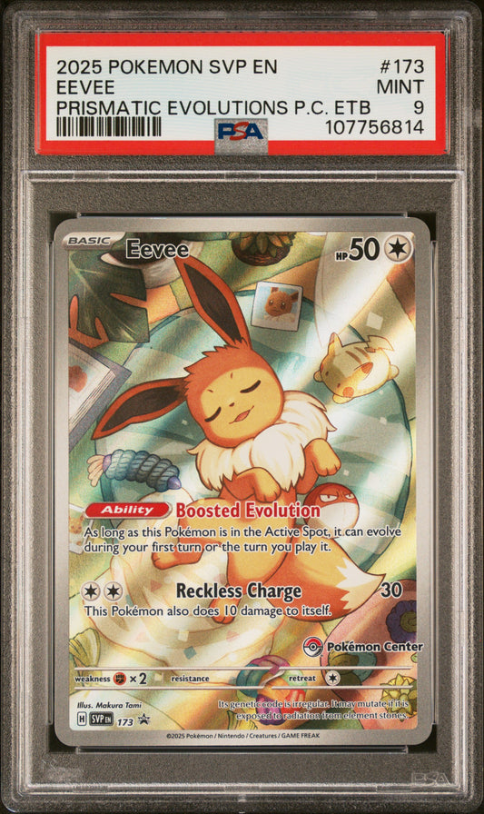 Eevee 173/131 Prismatic Evolutions Pokemon Center ETB Pokemon PSA 9