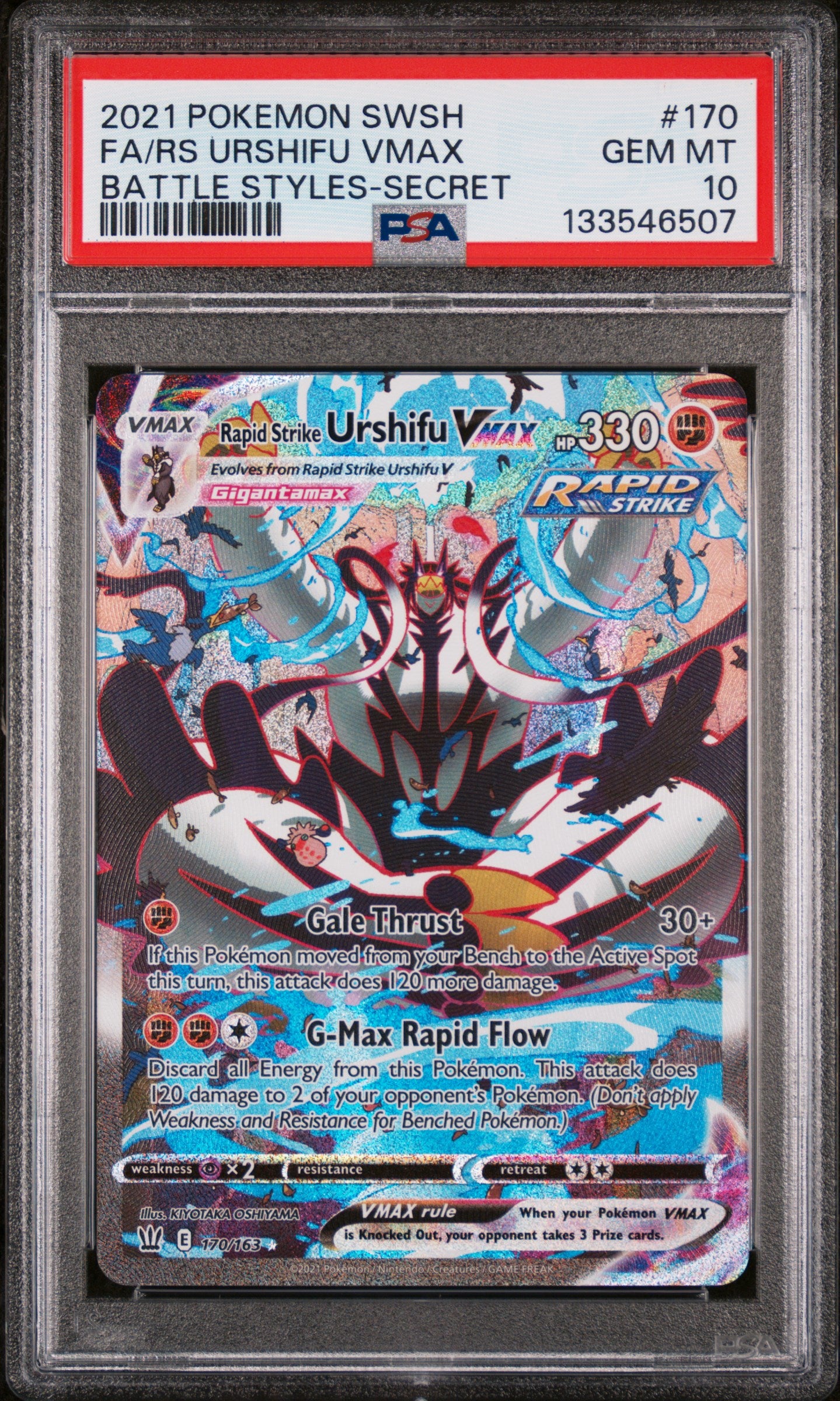 Rapid Strike Urshifu Vmax 170/163 Secret Battle Styles Pokemon PSA 10