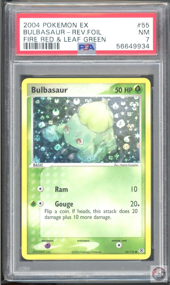 Bulbasaur Reverse Holo 55 Fire Red & Leaf Green Pokemon PSA 7