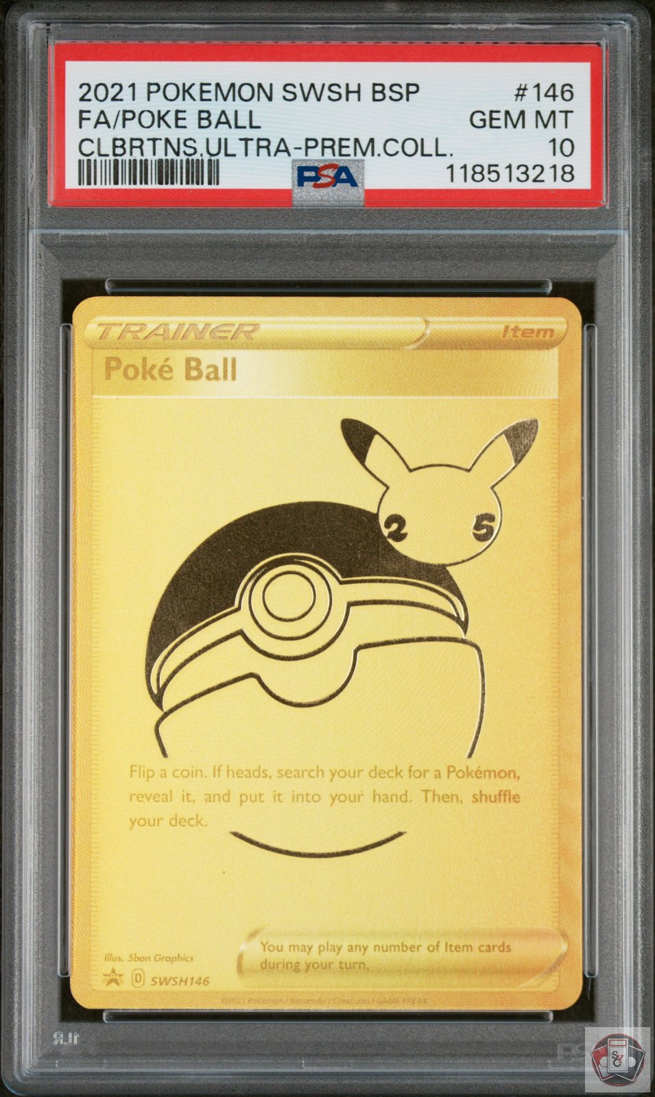 Poke Ball 146/102 Celebrations Upc Gold Promo Pokemon PSA 10 Gem Mint
