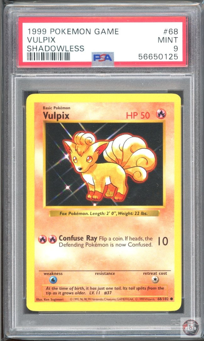 Vulpix 68/102 Shadowless Game Pokemon PSA 9