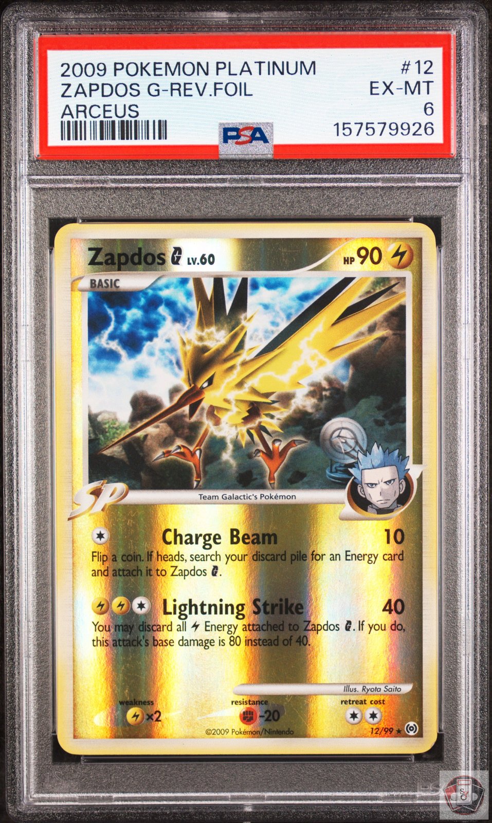 Zapdos G Reverse Holo 12 Arceus Pokemon PSA 6 Ex-Mt