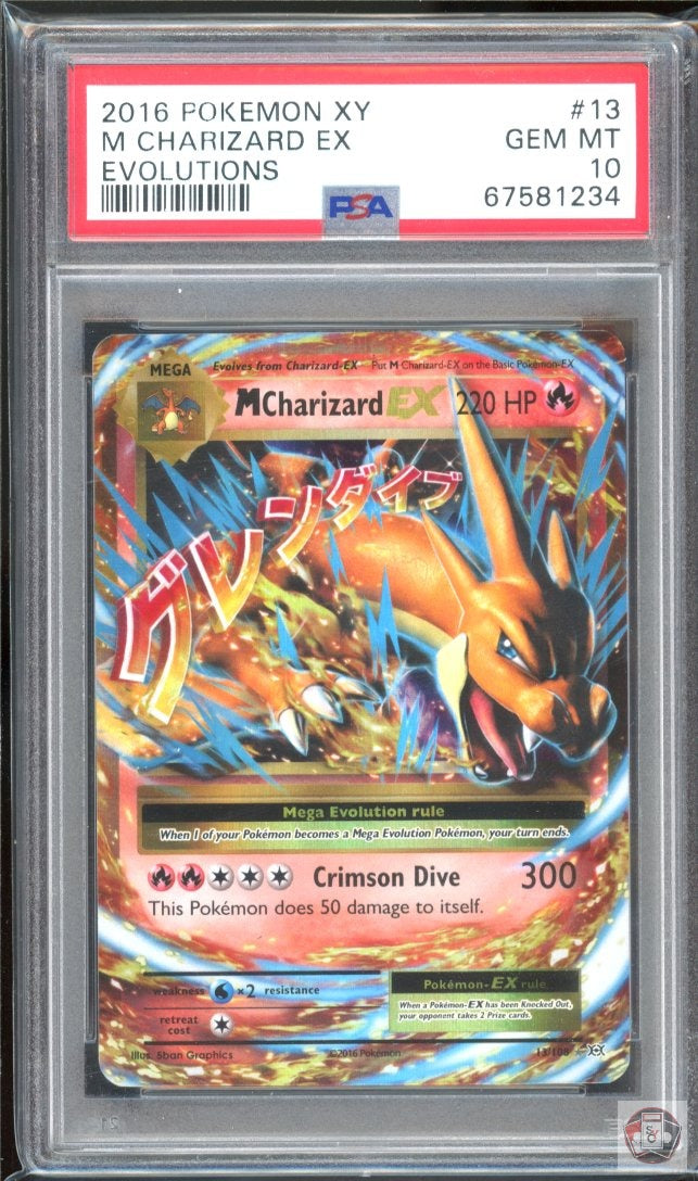 M Charizard EX 13/108 Evolutions Pokemon PSA 10