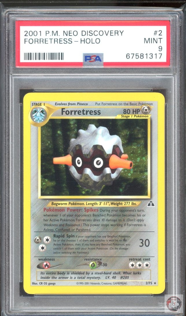 Forretress Holo 2/75 Neo Discovery Pokemon PSA 9