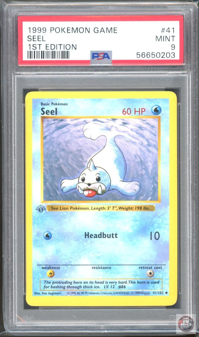 Seel 41/102 1st Edition Game Pokemon PSA 9 1st Edition