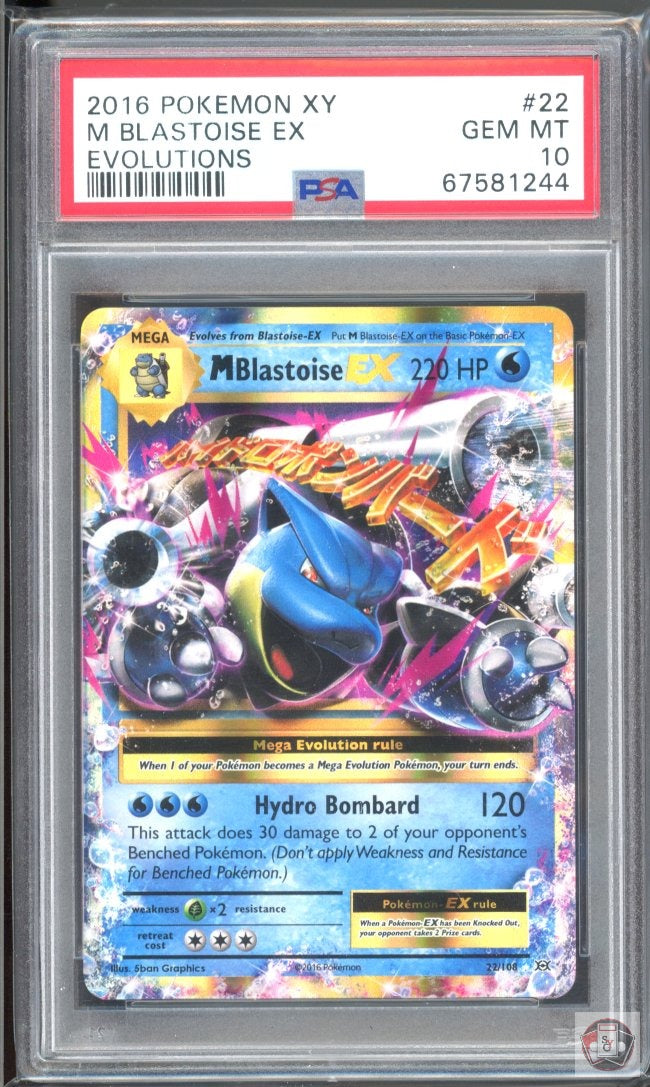 M Blastoise EX 22/108 Evolutions Pokemon PSA 10