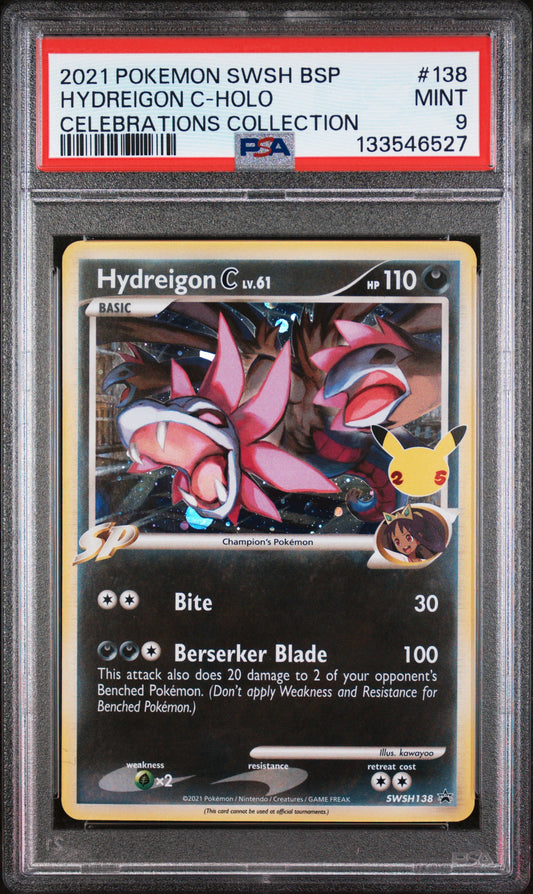 Hydreigon C Holo 138 Celebrations Collection Swsh Black Star Promo Pokemon PSA 9