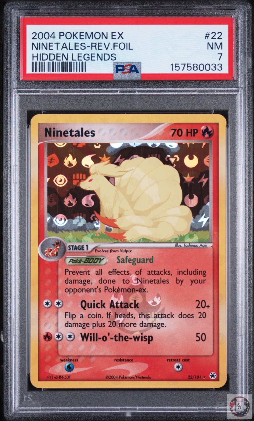 Ninetales Reverse Holo 22/101 Hidden Legends Pokemon PSA 7 Near Mint