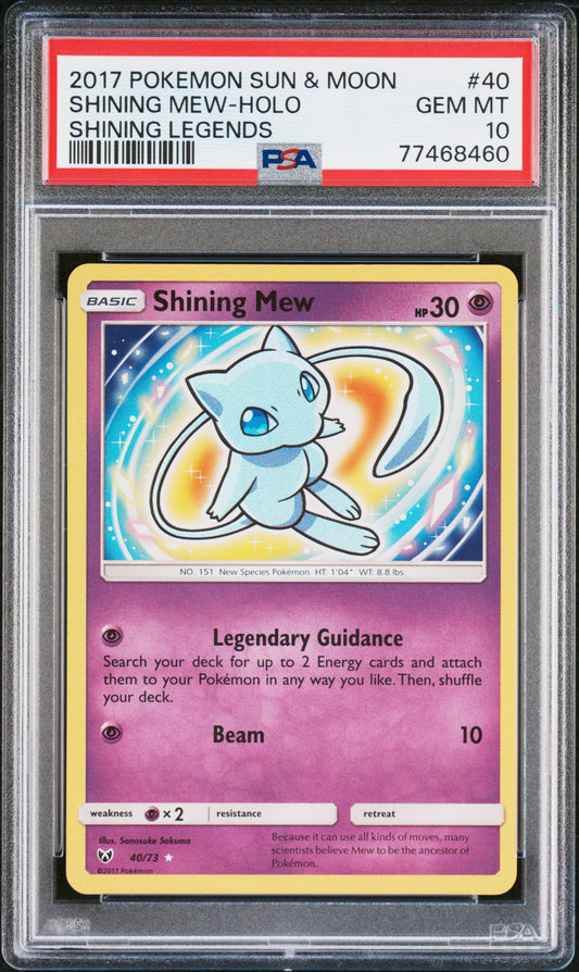 Shining Mew Holo 40/73 Shining Legends Pokemon PSA 10