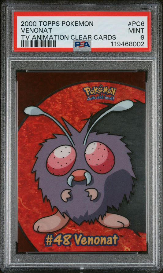 Venonat PC6 Topps Tv Animation Clear Cards Pokemon PSA 9
