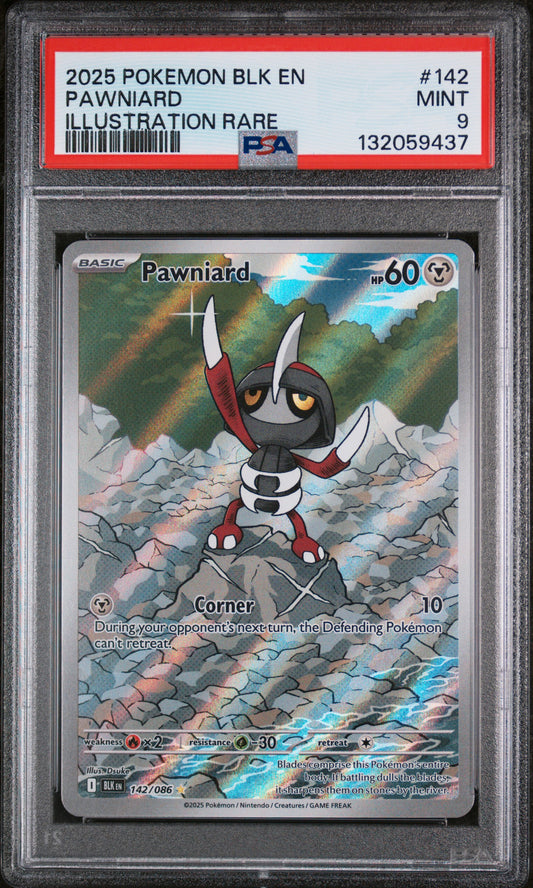 Pawniard 142/086 Illustration Rare Blk En-black Bolt Pokemon PSA 9