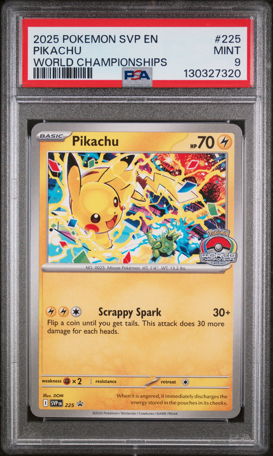 Pikachu 225 World Championships Svp En-sv Black Star Promo Pokemon PSA 9