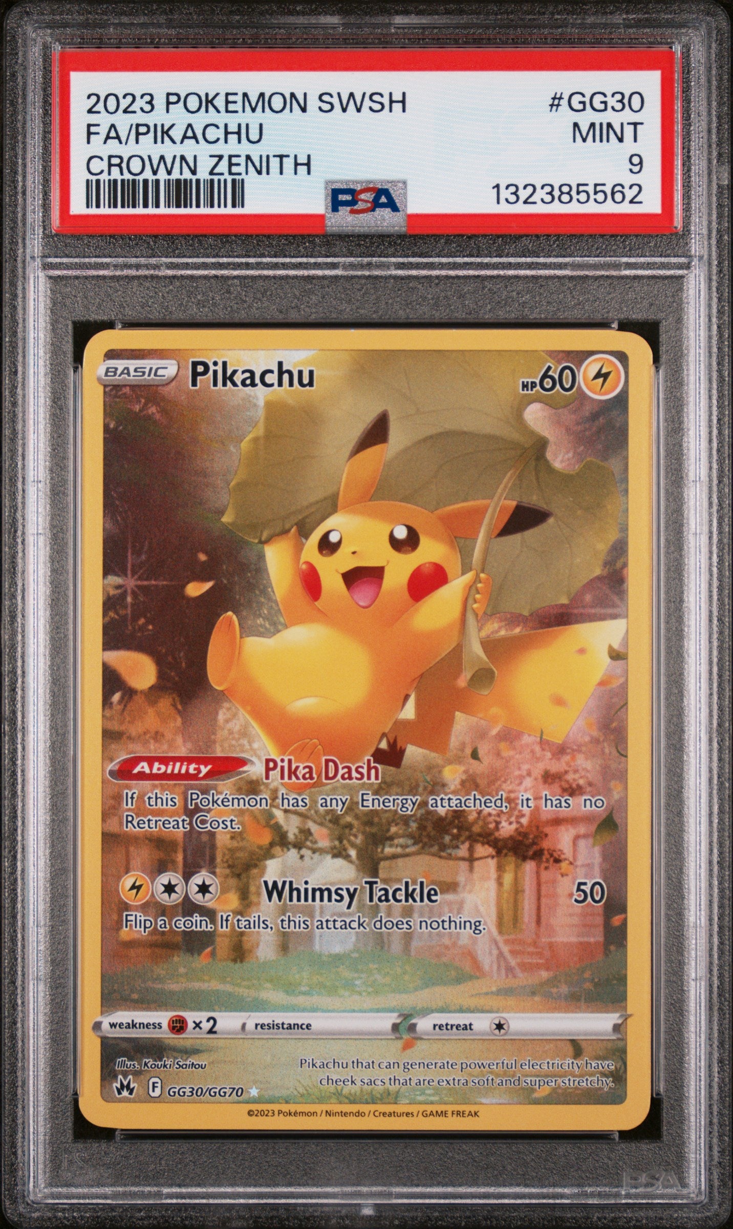 Pikachu GG30/GG70 Sword Shield Crown Zenith Pokemon PSA 9