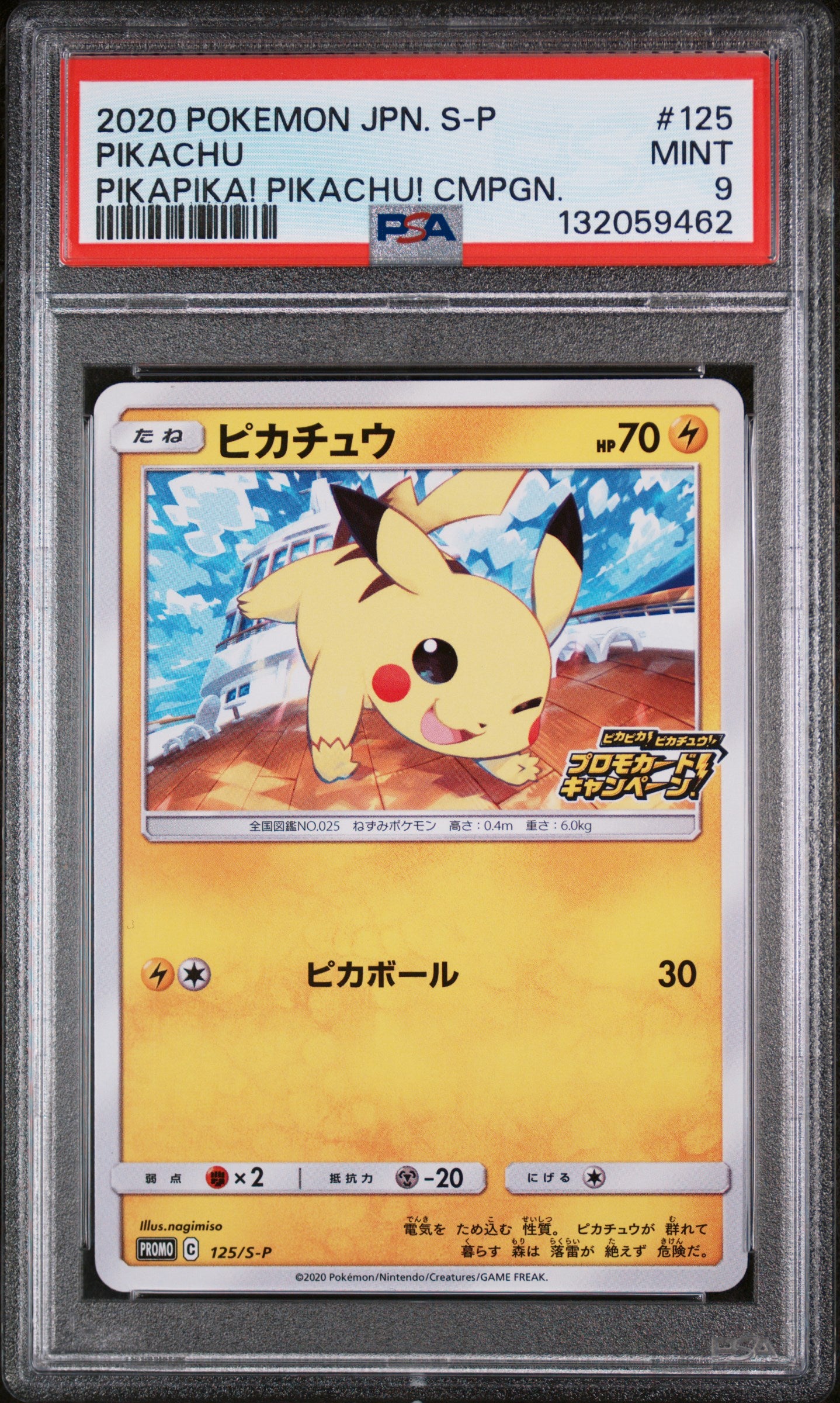 Pikachu 125/S-P Pikapika! Pikachu! Campaign S Promo Pokemon Japanese PSA 9