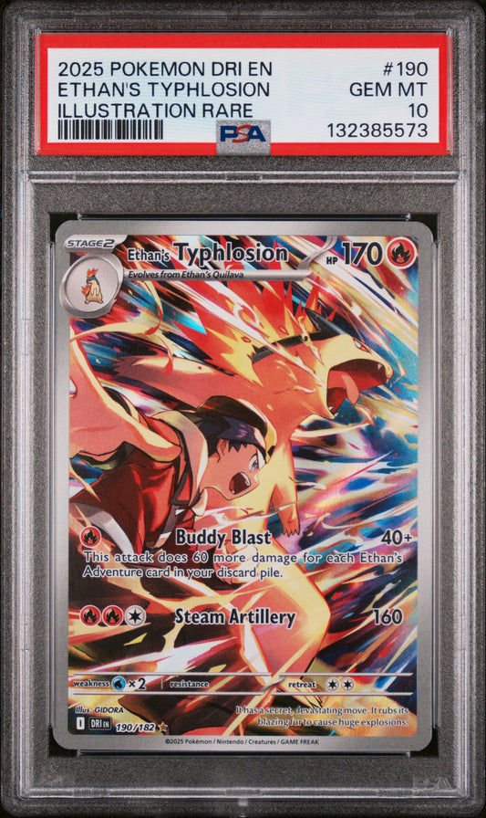 Ethan's Typhlosion 190/182 Illustration Rare Pokemon PSA 10