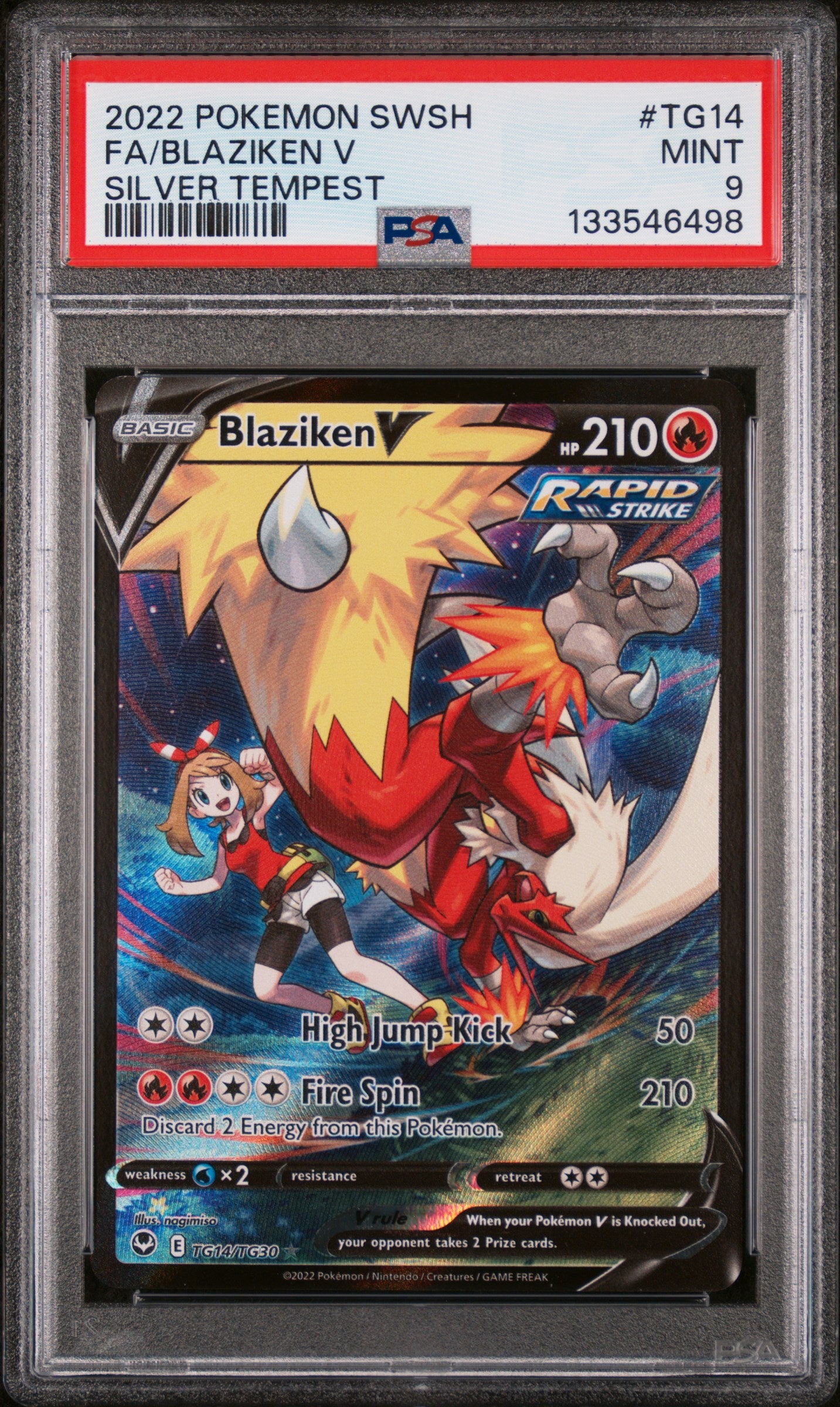 Blaziken V TG14/TG30 Silver Tempest Pokemon PSA 9