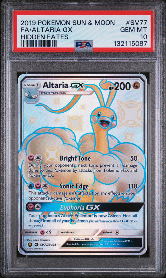 Altaria Gx SV77/SV94 Hidden Fates Pokemon PSA 10