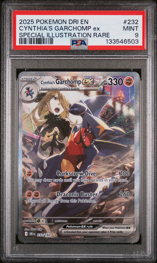 Cynthia's Garchomp EX 232/182 Special Illustration Rare Pokemon PSA 9