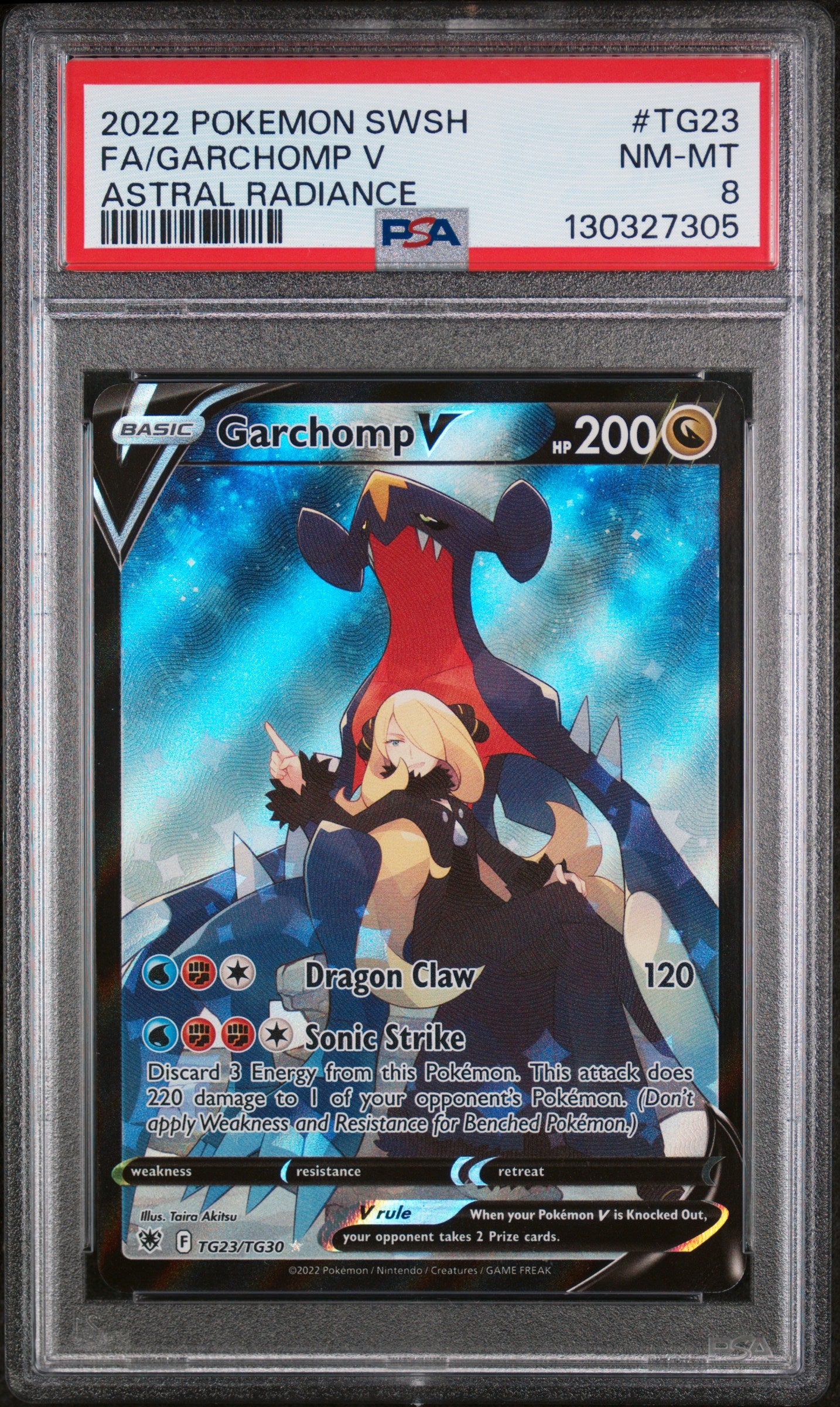 Garchomp V TG23/TG30 Astral Radiance Pokemon PSA 8
