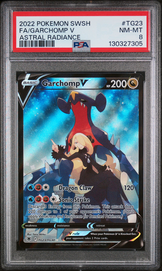 Garchomp V TG23/TG30 Astral Radiance Pokemon PSA 8