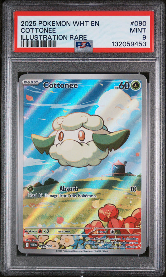 Cottonee 090/086 Illustration Rare Wht En-white Flare Pokemon PSA 9